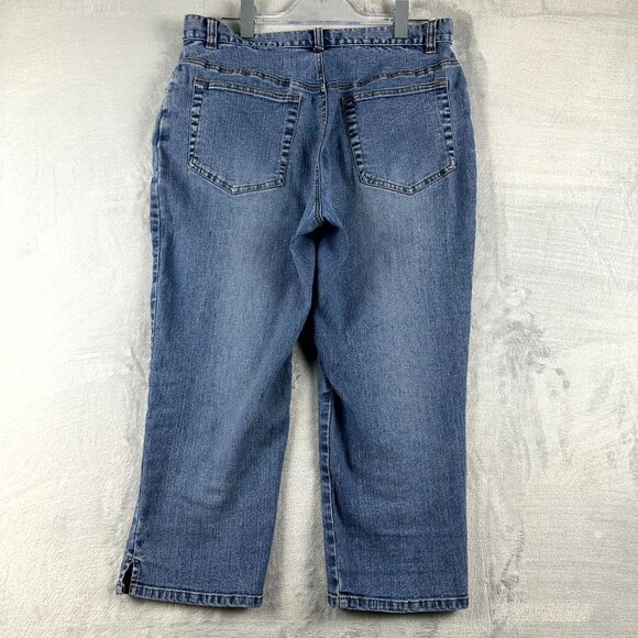 Austin Clothing Co. Women's Capri Denim Jeans Stretch Ankle Slit Blue Size 12 - Picture 2 of 9